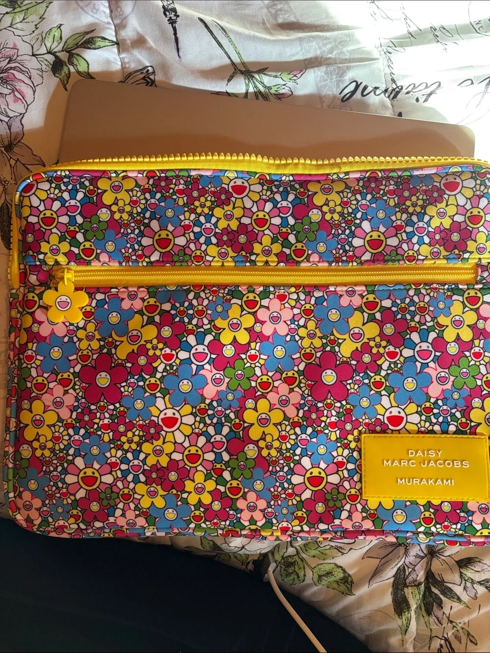 Marc Jacobs Floral Multi-Color Zip laptop Pouch NEW Murakami